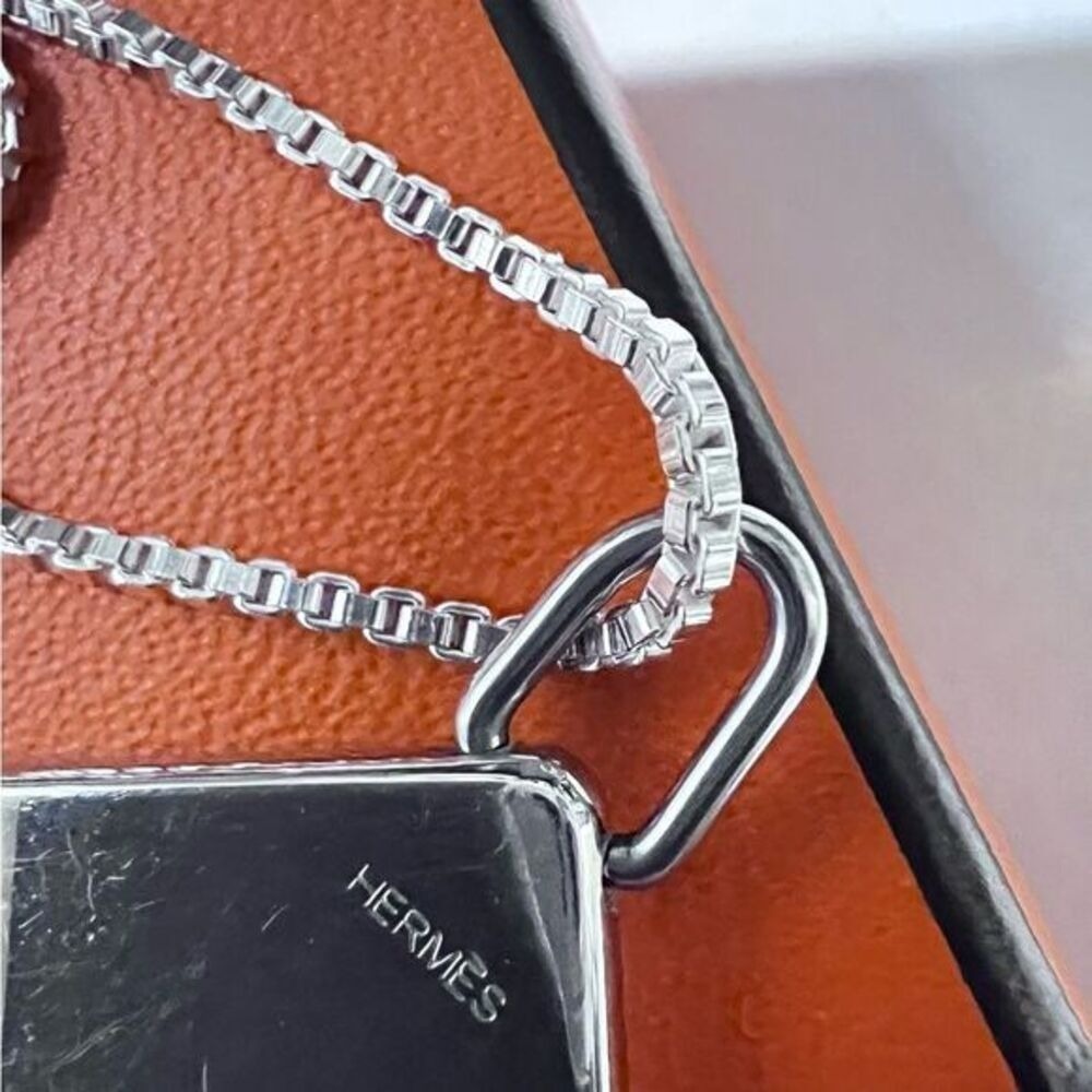Authentic Hermès Sun Charm on Sterling Silver Chain in Box - Picture 4 of 5